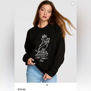 PINK Victoria's Secret Lady Liberty Black Sweater